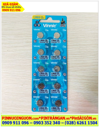 COMBO MUA 1 VỈ 10viên Pin cúc áo 1.5v Alkaline VINNIC L921F, AG6, LR69 _Giá chỉ 26.000/Vỉ 10viên